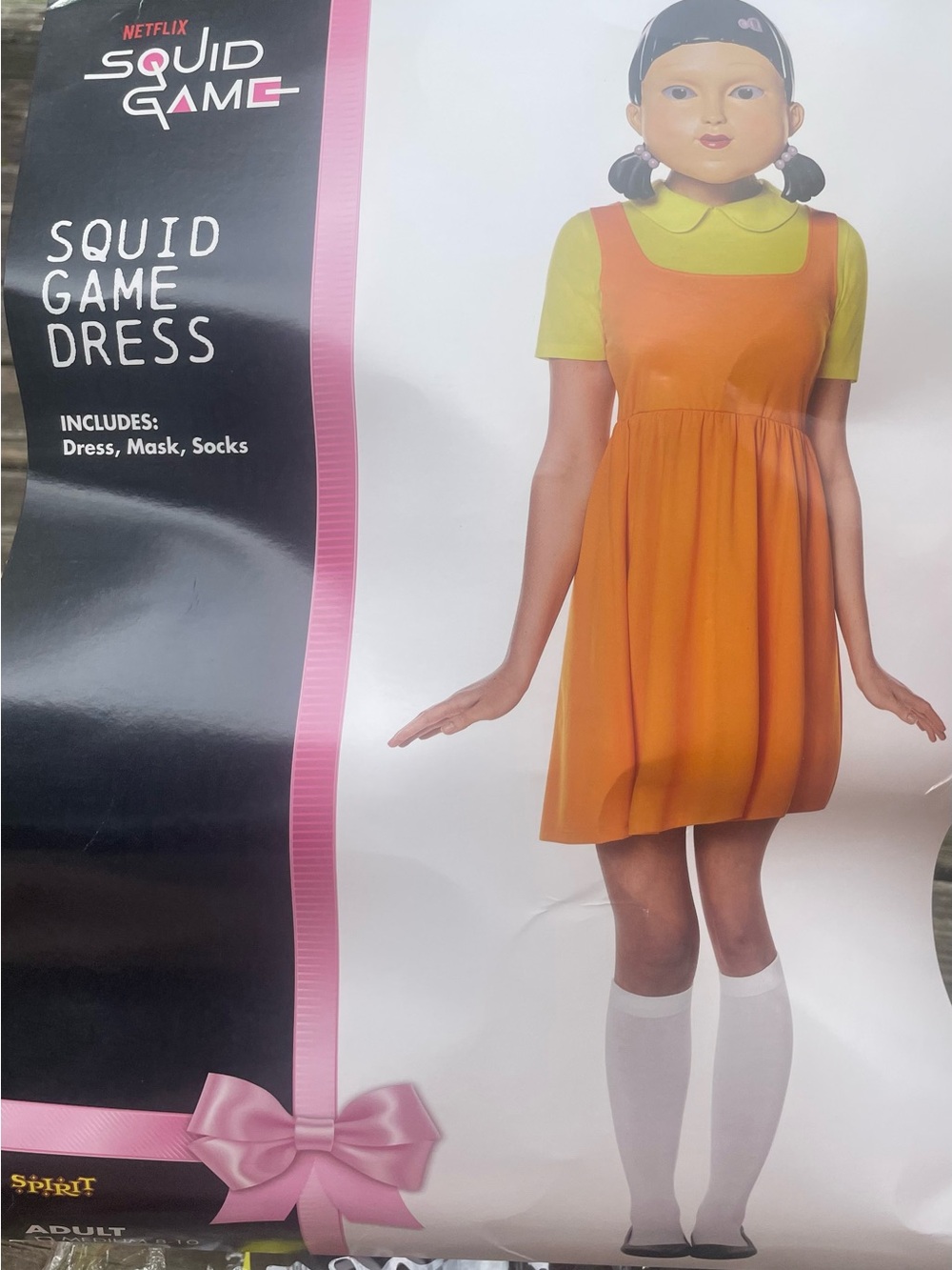 Spirit Orange Pinafore Dress with Yellow Top
